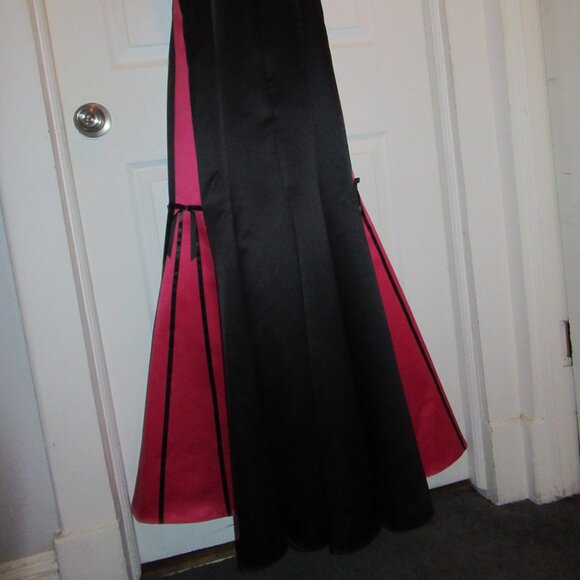 Gunne Sax Trumpet Dress Mermaid Gown Rose Red Black 5/6 Jessica McClintock Bows - Picture 5 of 16